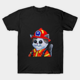 Cute Firefighter Cat T-Shirt